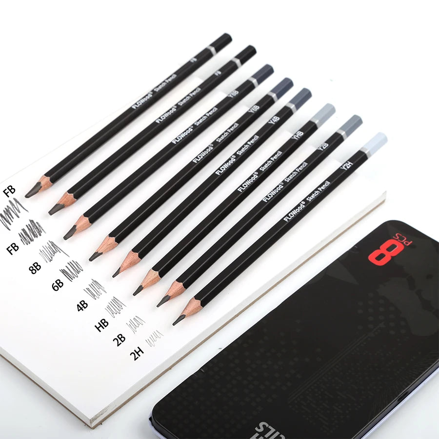 8-Piece Professional Graphite Pencil w/ Collector's Tin Box