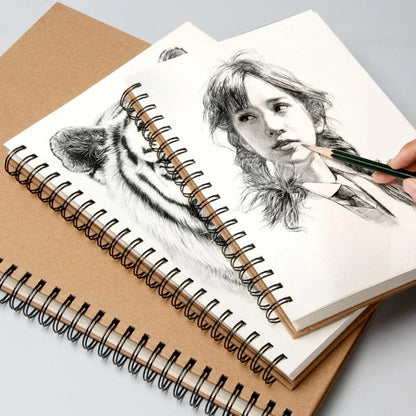 Spiral Bound Artist Sketchbook - 60 Pages of 160gsm for Drawing and Watercolor