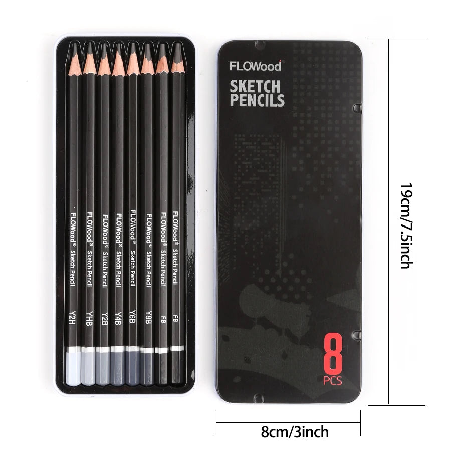 8-Piece Professional Graphite Pencil w/ Collector's Tin Box